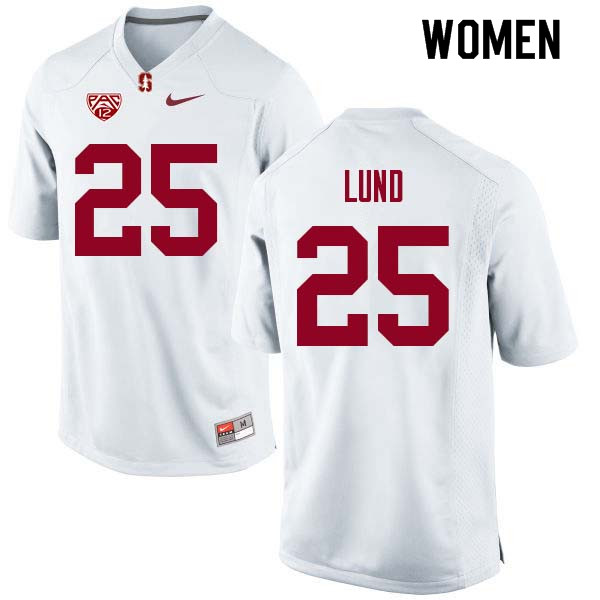 Women Stanford Cardinal #25 Sione Lund College Football Jerseys Sale-White - Click Image to Close